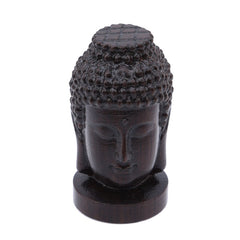 Wood Carved Buddha Head Art Craft Statue